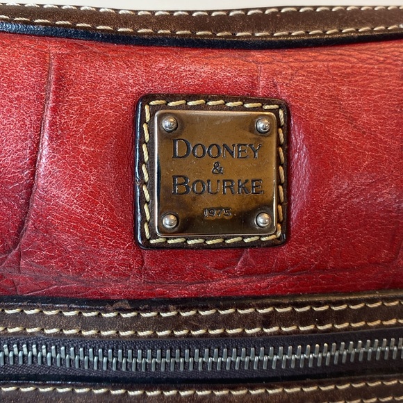 Dooney & Bourke Red Crocodile Embossed Leather Hobo - Picture 3 of 14